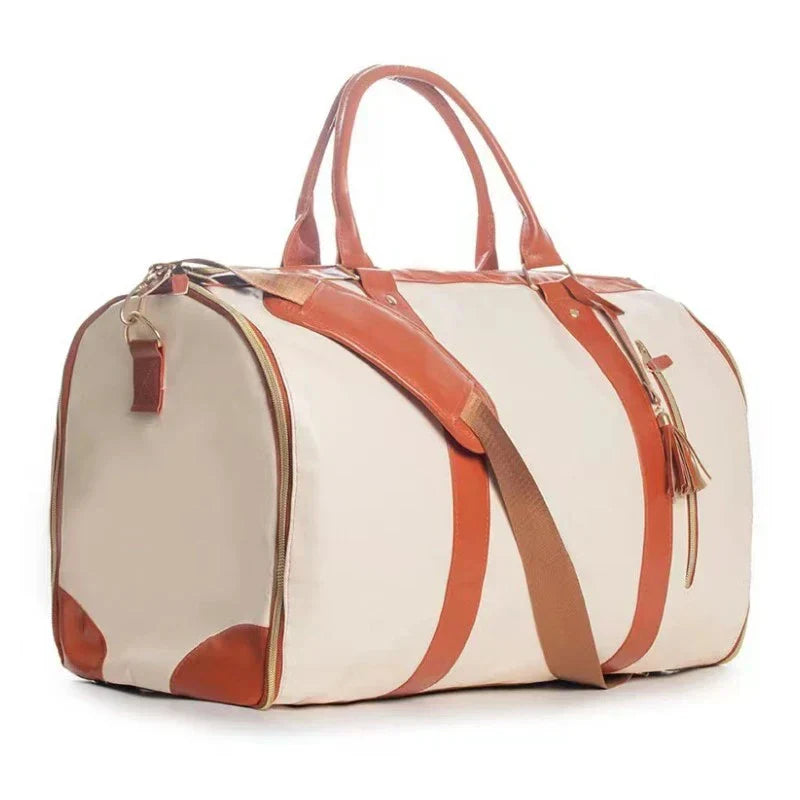 Expandable Leather Travel Bag