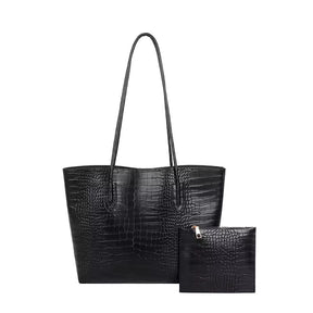 Croc Tote Bag with Free Wash Bag