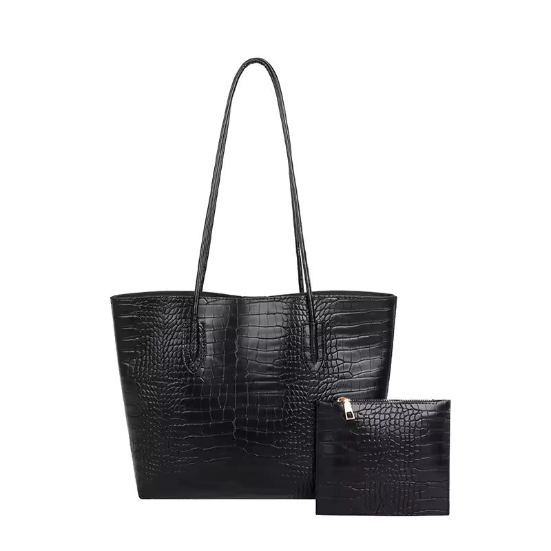 Croc Tote Bag with Free Wash Bag