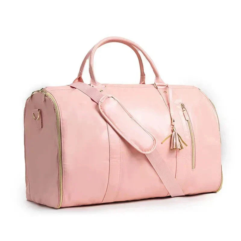 Expandable Leather Travel Bag
