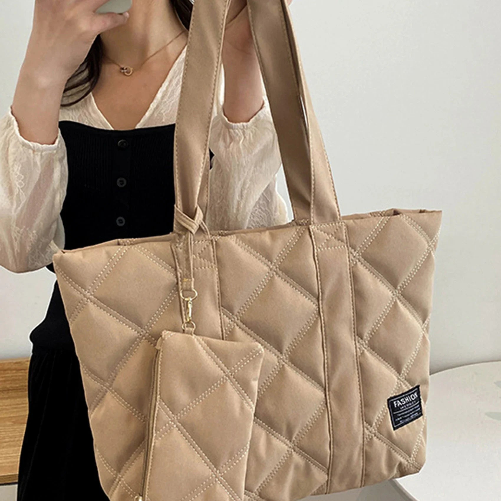 Melany Puffer Bag with Wash Bag
